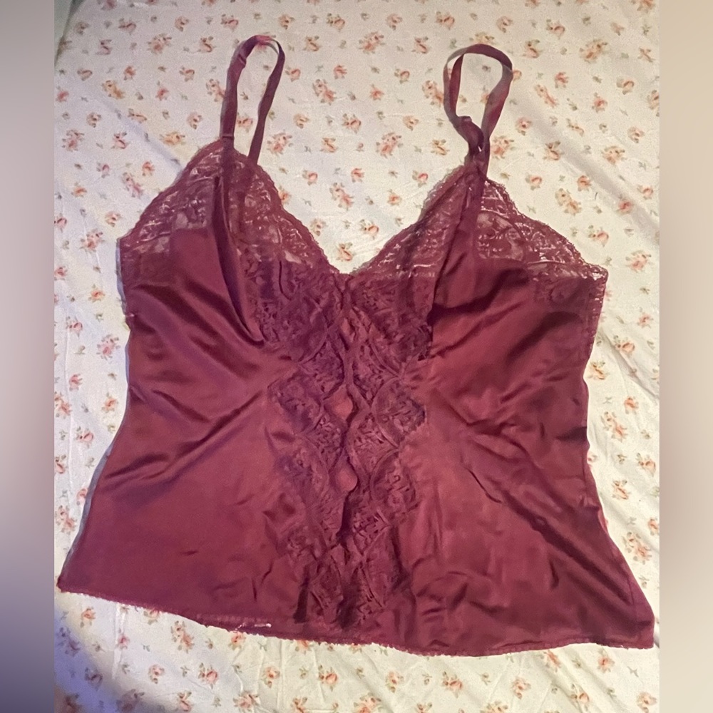 burgundy lacy cami
